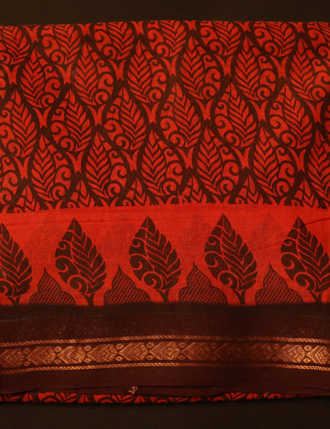 Madurai KT Reverse Printed 9 Yards Sarees