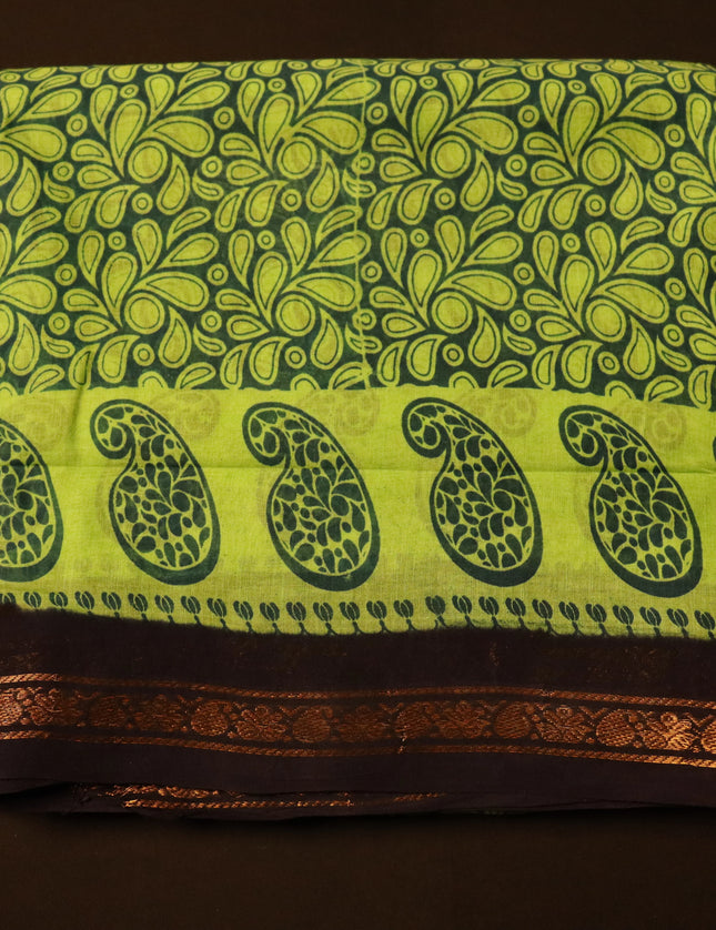 Madurai KT Reverse Printed 9 Yards Sarees