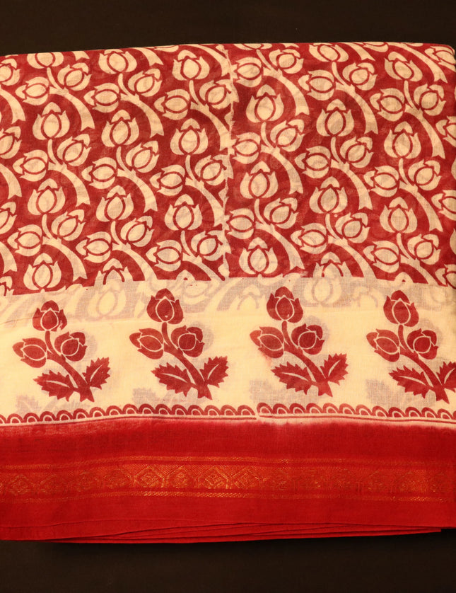 Madurai KT Reverse Printed 9 Yards Sarees