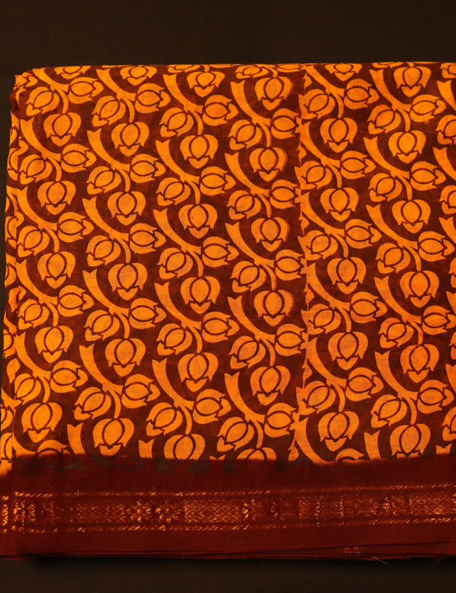 Madurai KT Reverse Printed 9 Yards Sarees