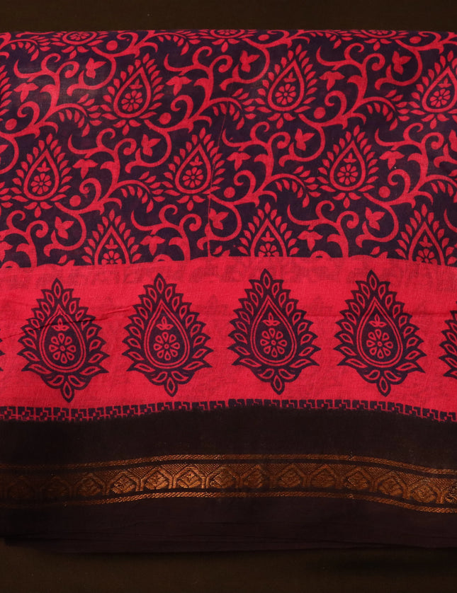 Madurai KT Reverse Printed 9 Yards Sarees