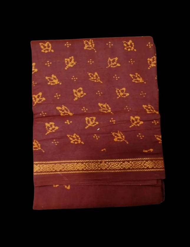 KT Half & Half Cotton Sarees with Jari Border 9 Yards Saree