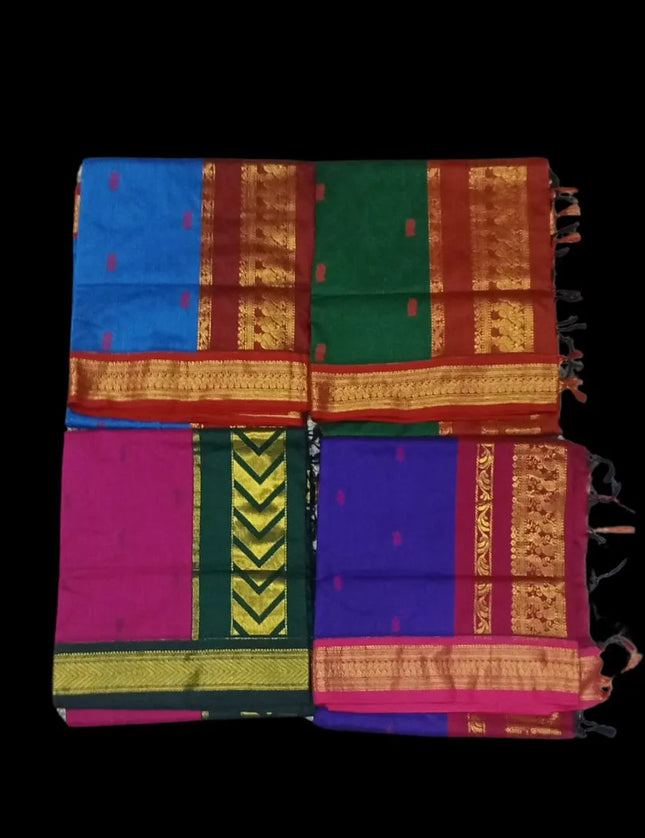 Kalyani Contrast Sarees 9 Yards Sarees
