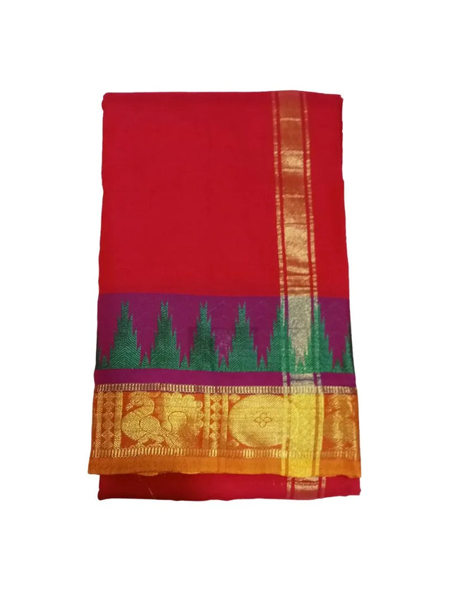 Karishma Art Silk Kids Dhoti With Angavastram-3M+2M