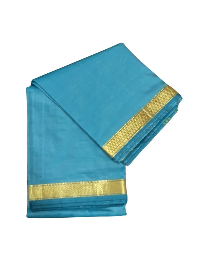 Katlon Boys Madi Art Silk Kids Dhoti With Angavastram-3M+2M