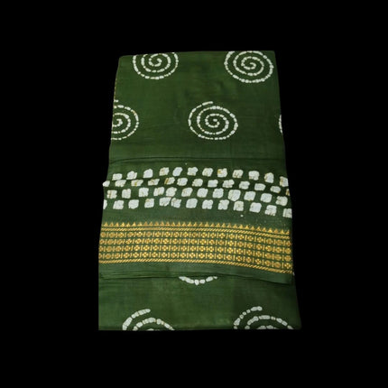 MADURAI MUL MUL COTTON BATIK WAX PRINTS JARI BORDER 9 YARDS SAREES