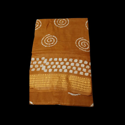 MADURAI MUL MUL COTTON BATIK WAX PRINTS JARI BORDER 9 YARDS SAREES