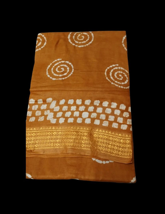 MADURAI MUL MUL COTTON BATIK WAX PRINTS JARI BORDER 9 YARDS SAREES