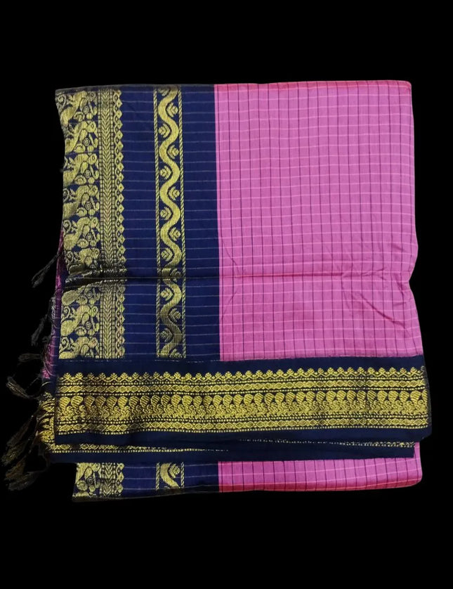 M C Kalyani Arni Checks 9 Yards Sarees