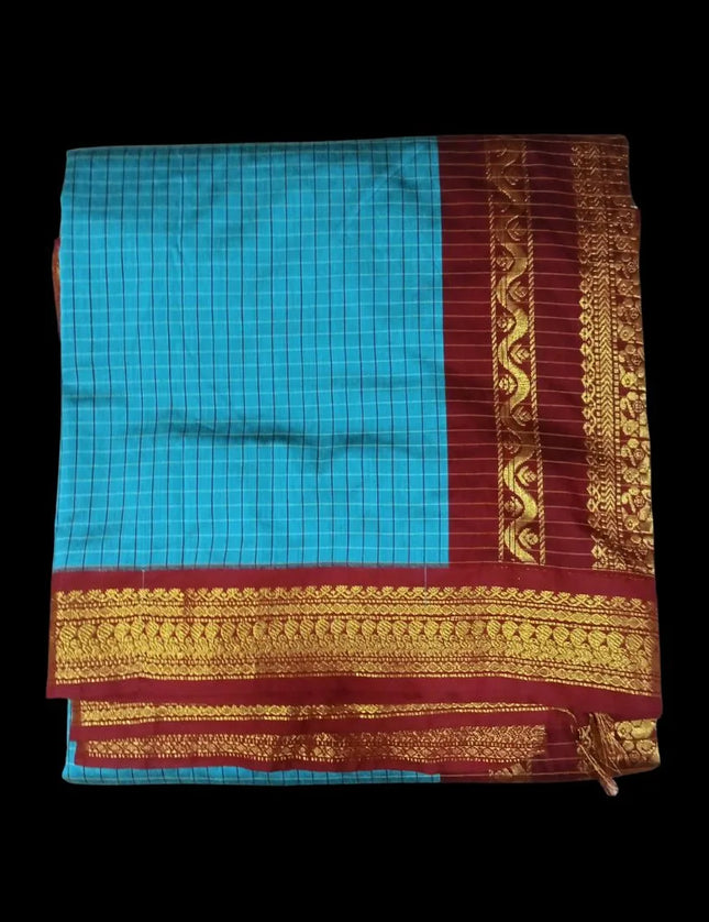 M C Kalyani Arni Checks 9 Yards Sarees