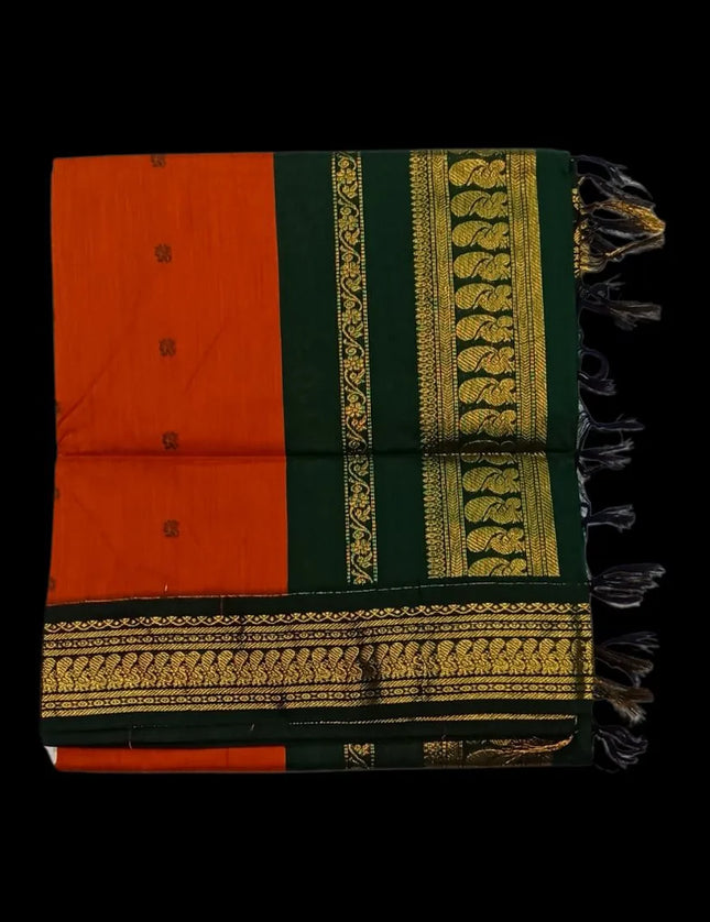 M C Kalyani Contrast  6 yards Sarees
