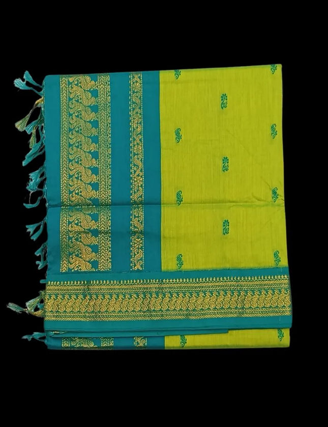 M C Kalyani Contrast  6 yards Sarees