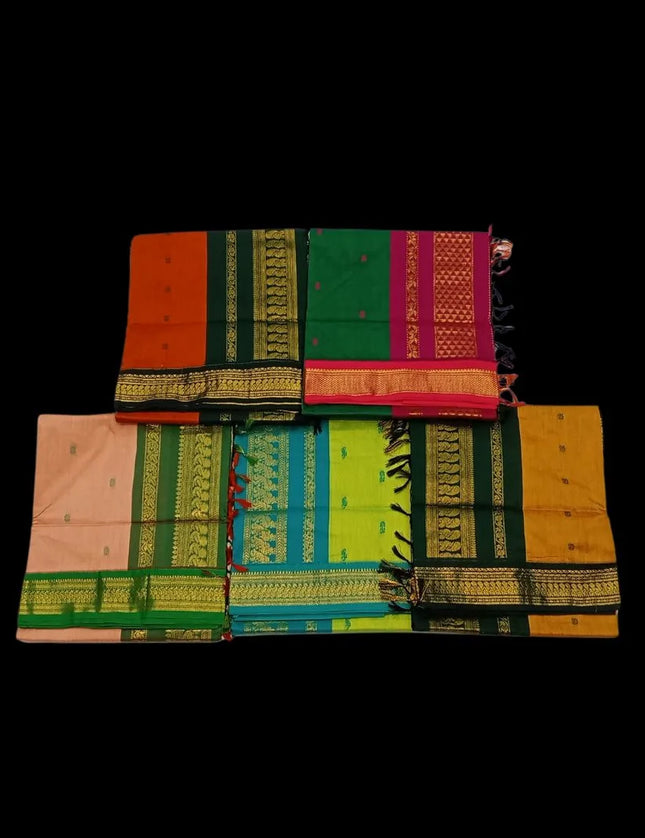 M C Kalyani Contrast  6 yards Sarees