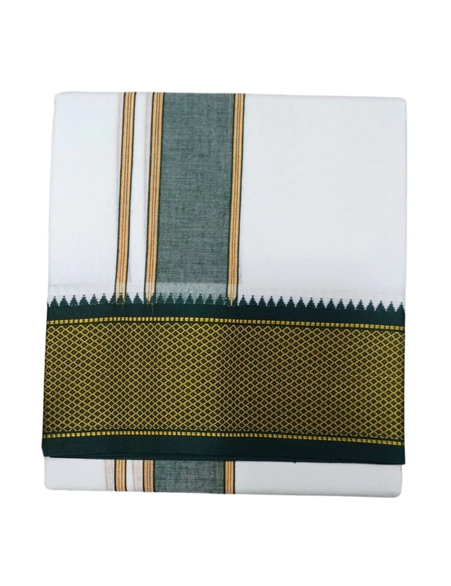 Men Cotton 16 Kann Korvai Double Dhoti- 3.66m