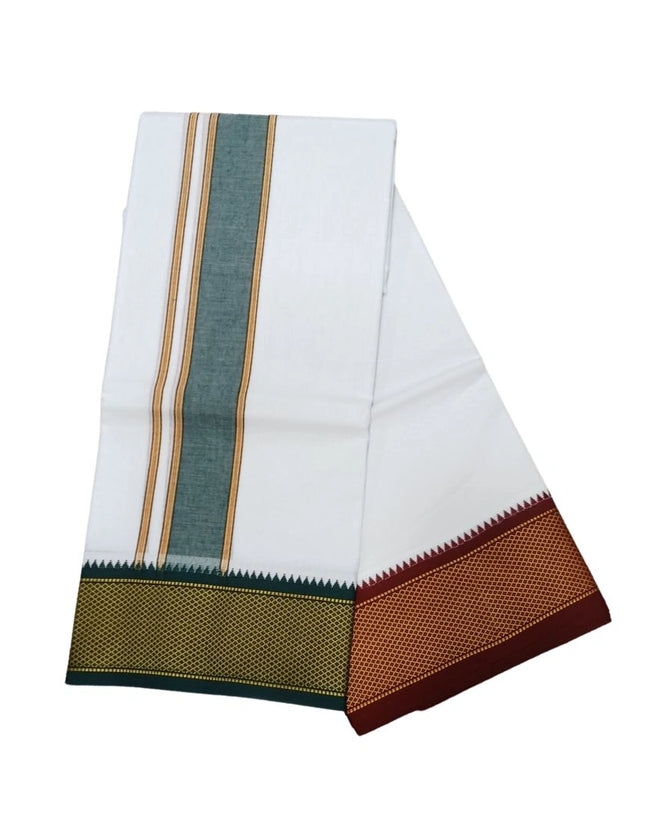 Men Cotton 16 Kann Korvai Double Dhoti- 3.66m