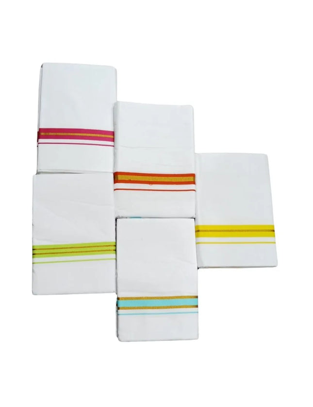 Men Cotton 1INCH Thillana Jari Double Dhoti- 3.60m