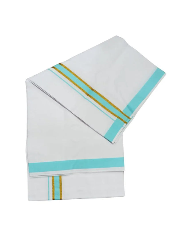 Men Cotton 1INCH Thillana Jari Double Dhoti- 3.60m