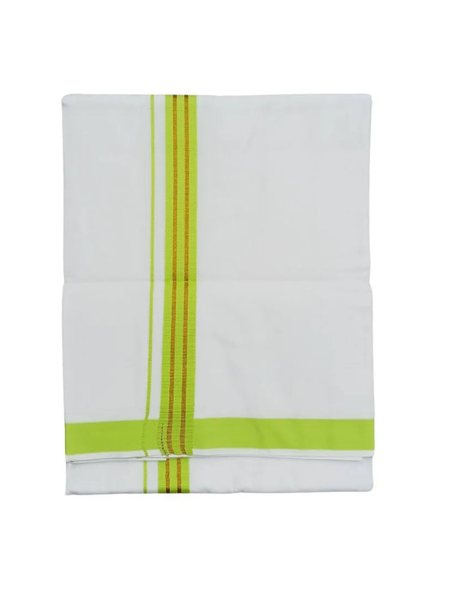 Men Cotton 1INCH Thillana Jari Double Dhoti- 3.60m