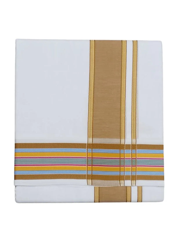 Men Cotton 2INCH Fancy Double Dhoti- 3.66m