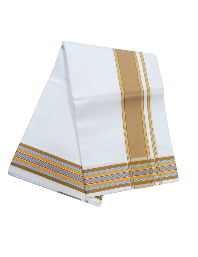 Men Cotton 2INCH Fancy Double Dhoti- 3.66m