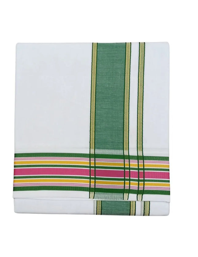 Men Cotton 2INCH Fancy Double Dhoti- 3.66m