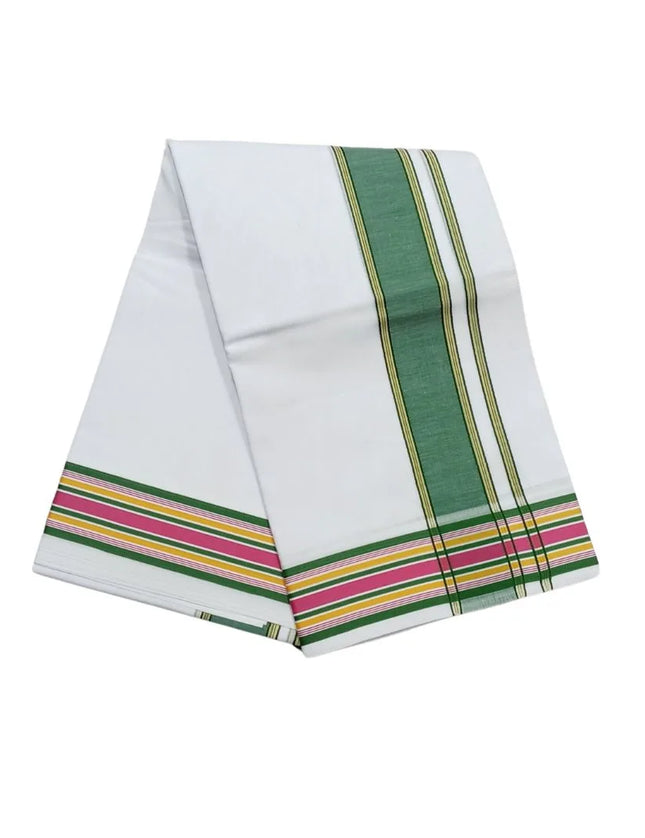 Men Cotton 2INCH Fancy Double Dhoti- 3.66m
