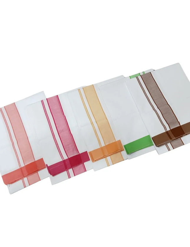 Men Cotton 2 Inch Ranikari Single Dhoti- 2M