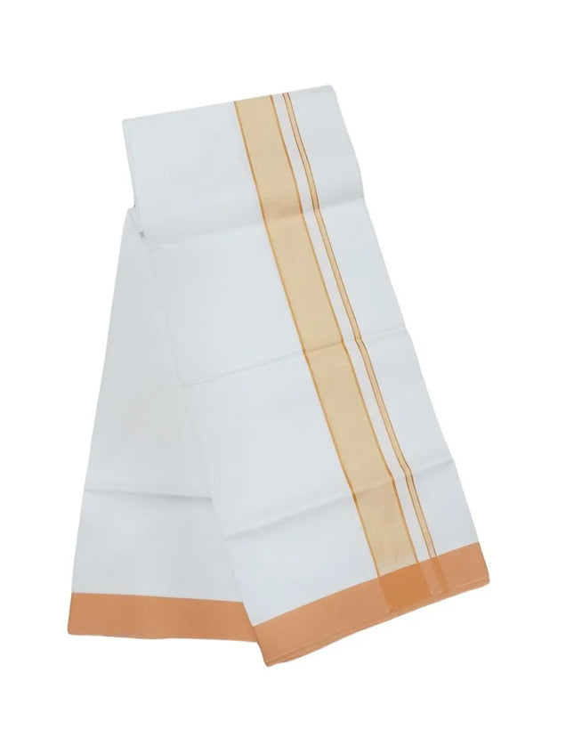 Men Cotton 2 Inch Ranikari Single Dhoti- 2M