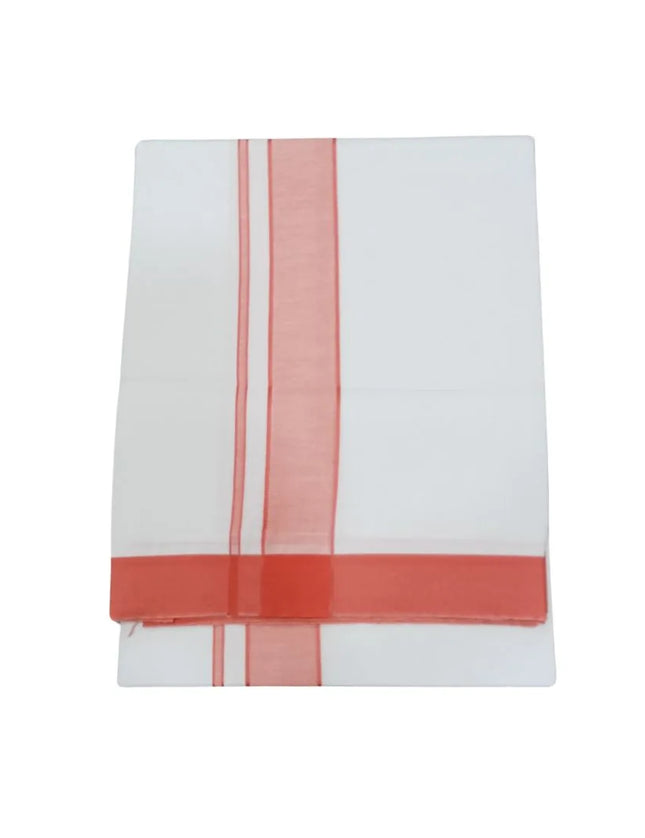 Men Cotton 2 Inch Ranikari Single Dhoti- 2M