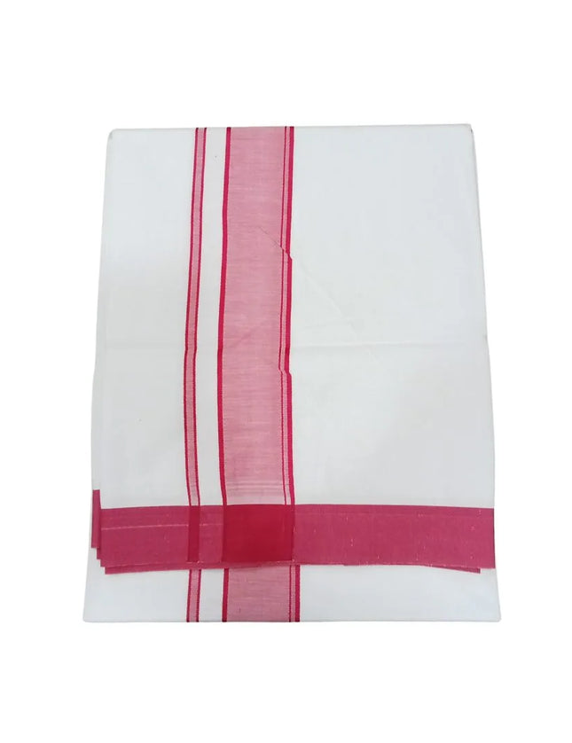 Men Cotton 2 Inch Ranikari Single Dhoti- 2M