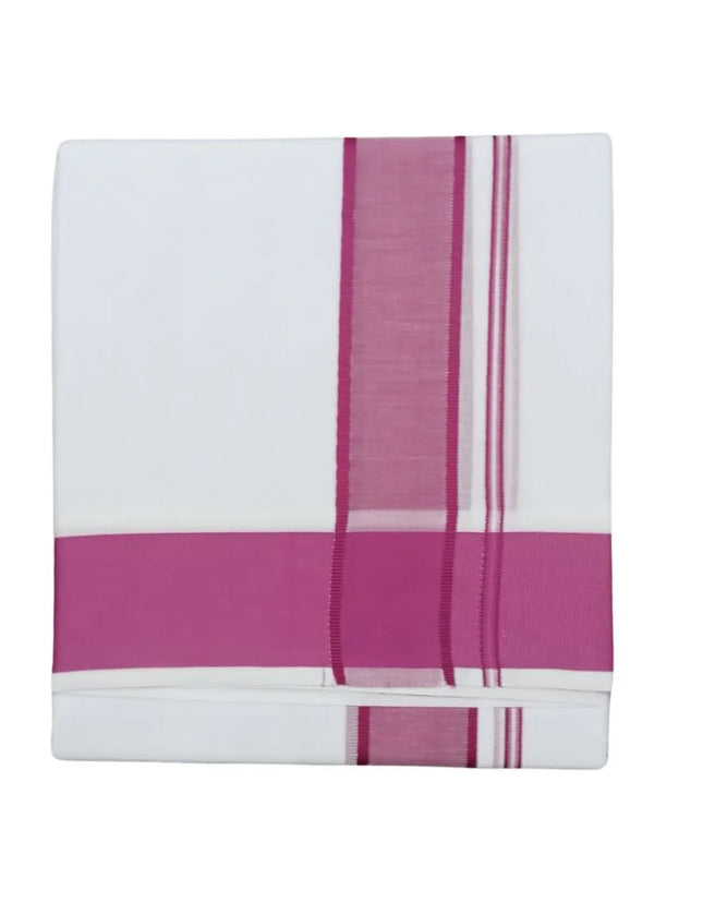 Men Cotton 2INCH Thillana Double Dhoti- 3.66m
