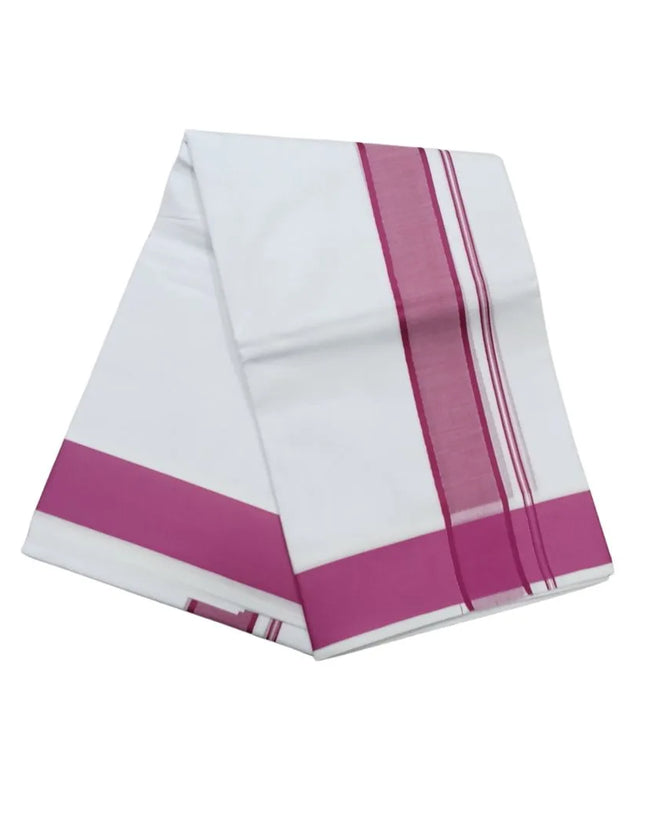 Men Cotton 2INCH Thillana Double Dhoti- 3.66m