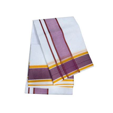 MEN COTTON 4 INCH GEMINI PATE PANCHAKACHAM DHOTI - 9X5