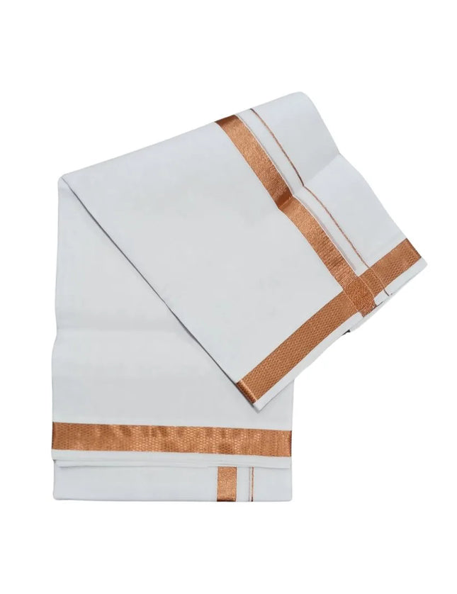 Men Cotton 50K Copper Double Dhoti- 3.66m