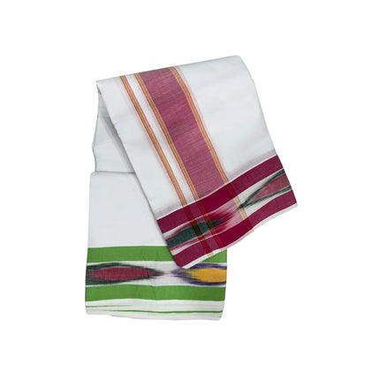 MEN COTTON 5 INCH POCHAMPALLI BORDER PANCHAKACHAM DHOTI - 9X5