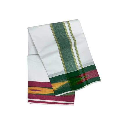 MEN COTTON 5 INCH POCHAMPALLI BORDER PANCHAKACHAM DHOTI - 9X5