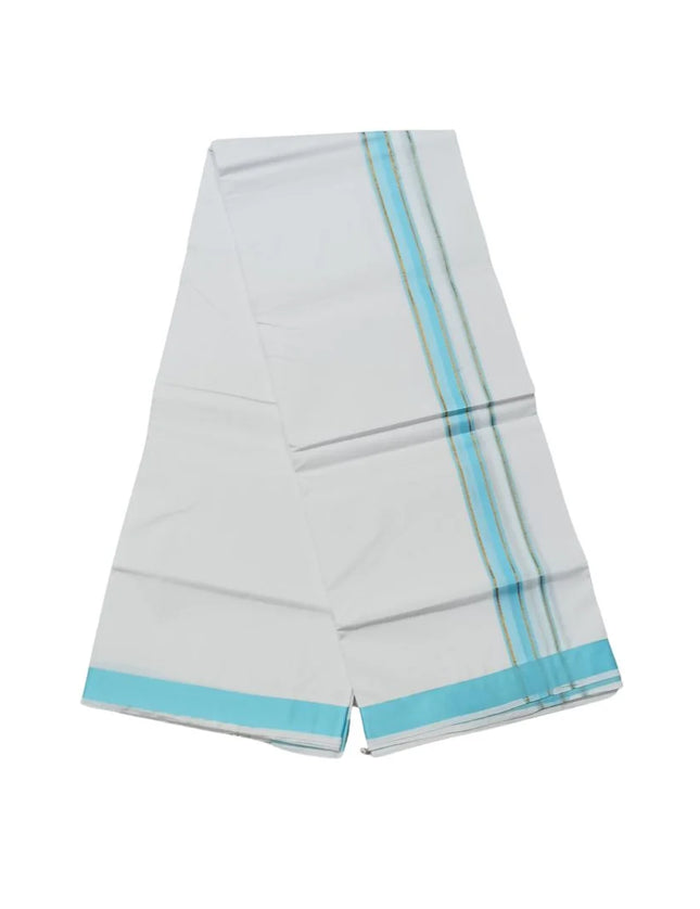 Men Cotton Butterfly 1 Inch Design Double Dhoti- 4M