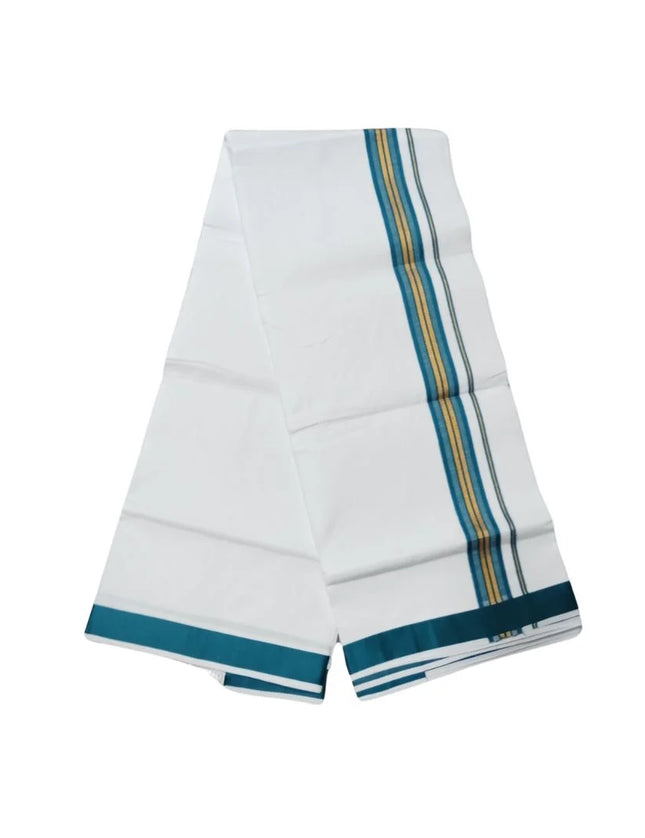 Men Cotton Butterfly 1 Inch Design Double Dhoti- 4M