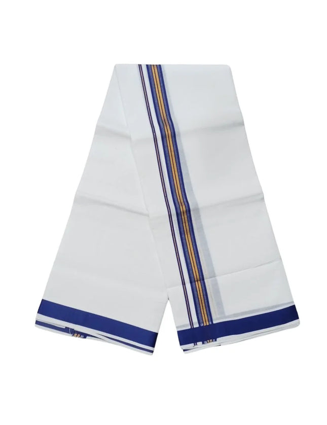 Men Cotton Butterfly 1 Inch Design Double Dhoti- 4M