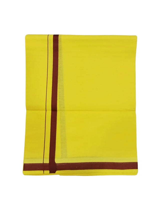 Men Cotton Colour Gundanju Border Single Dhoti- 2M