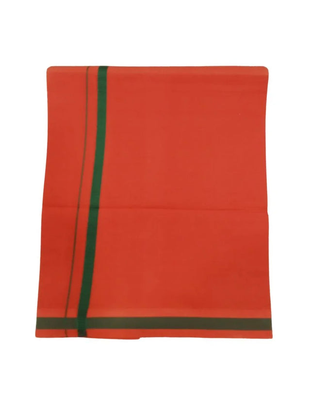 Men Cotton Colour Gundanju Border Single Dhoti- 2M
