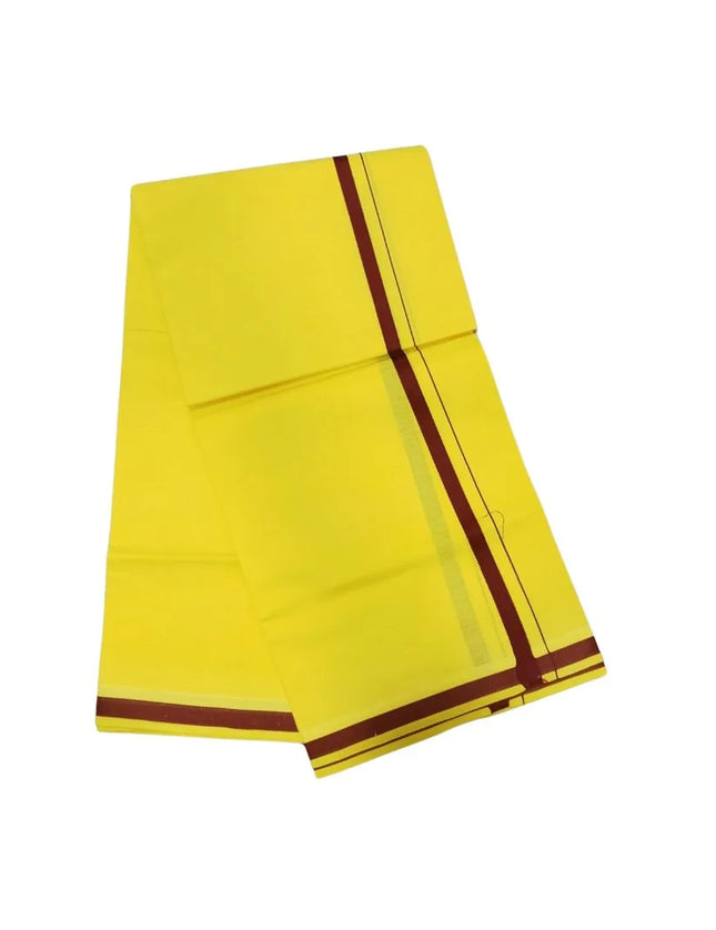Men Cotton Colour Gundanju Border Single Dhoti- 2M