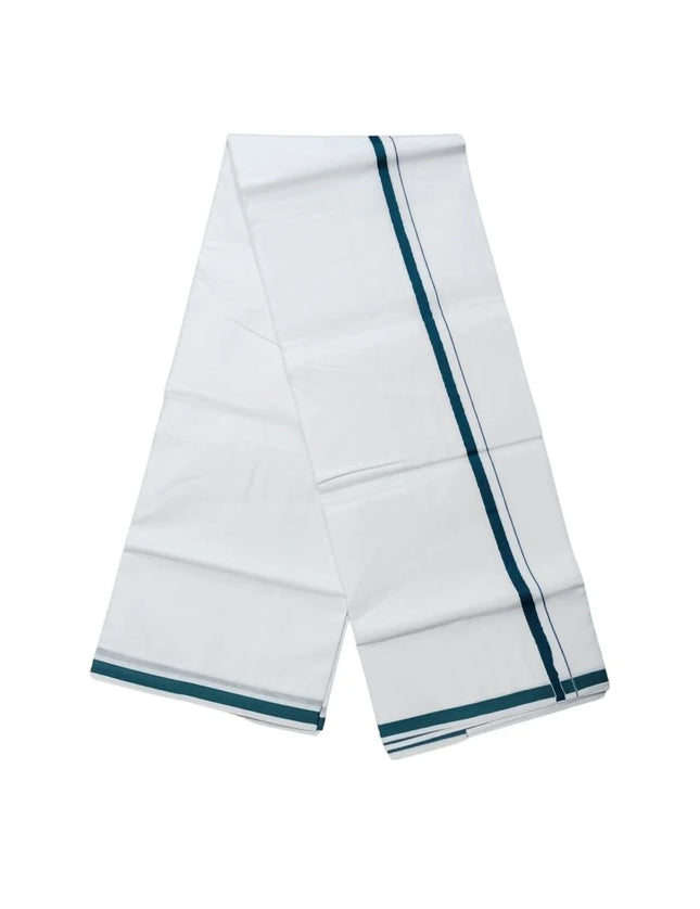 Men Cotton Gundanju Bleached Double Dhoti- 3.60m