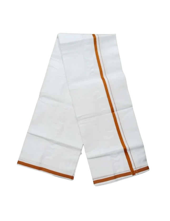 Men Cotton Gundanju Bleached Double Dhoti- 3.60m