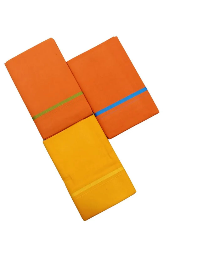 Men Cotton Gundanju Colour Single Dhoti- 2.25m