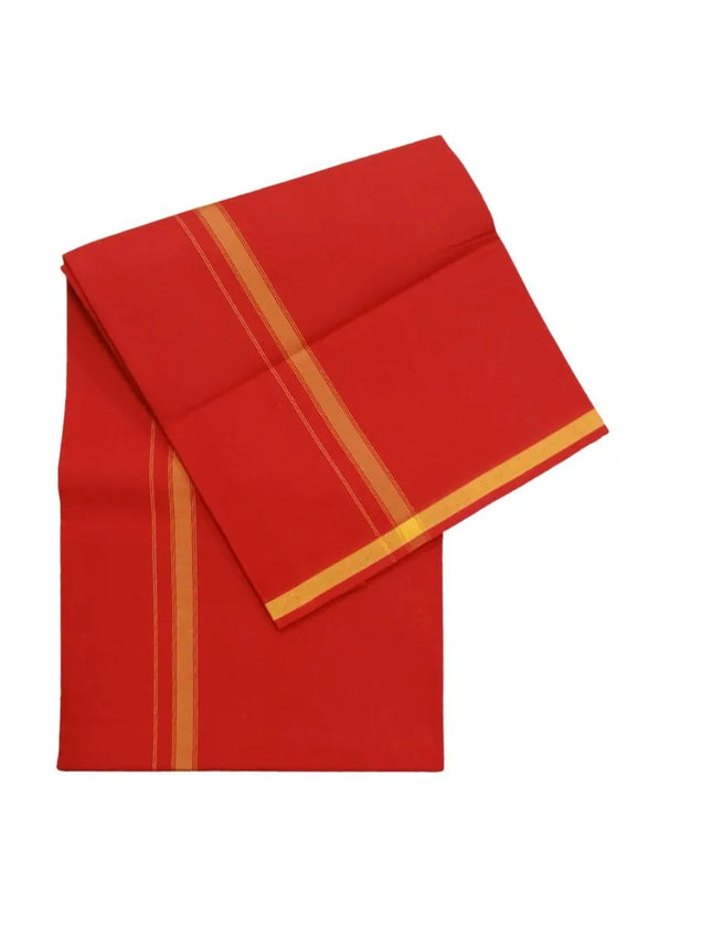 Men Cotton Gundanju Colour Single Dhoti- 2.50m