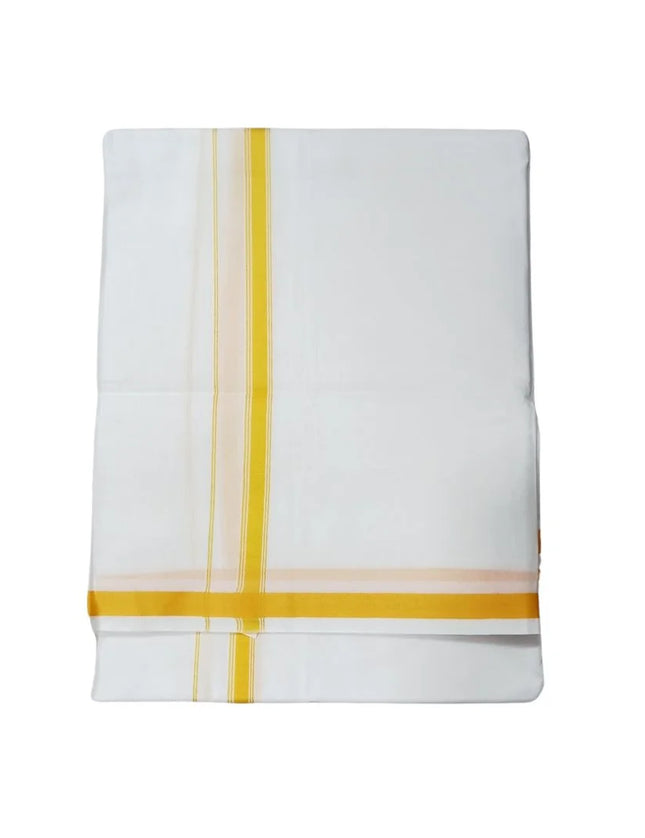 Men Cotton Gundanju Double Dhoti- 3.66m
