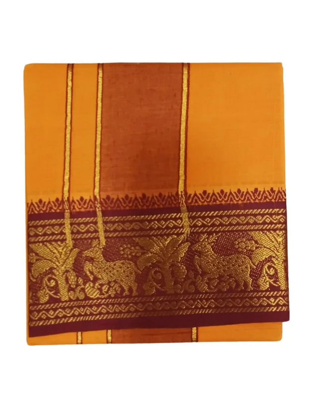 Men Cotton Jaquard Colour Single Dhoti- 2M