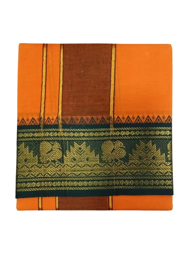 Men Cotton Jaquard Colour Single Dhoti- 2M