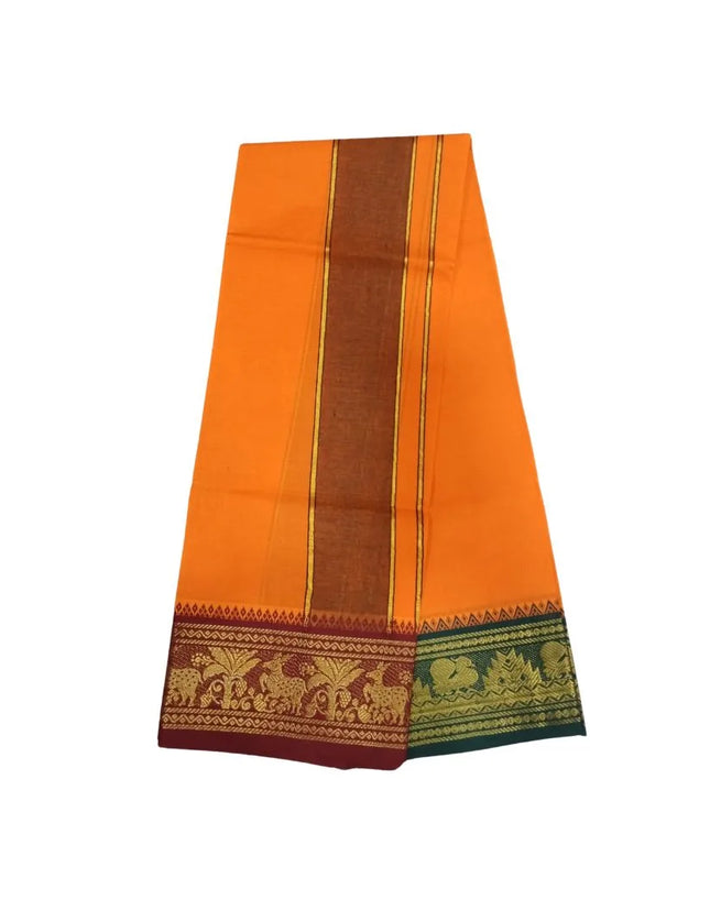 Men Cotton Jaquard Colour Single Dhoti- 2M